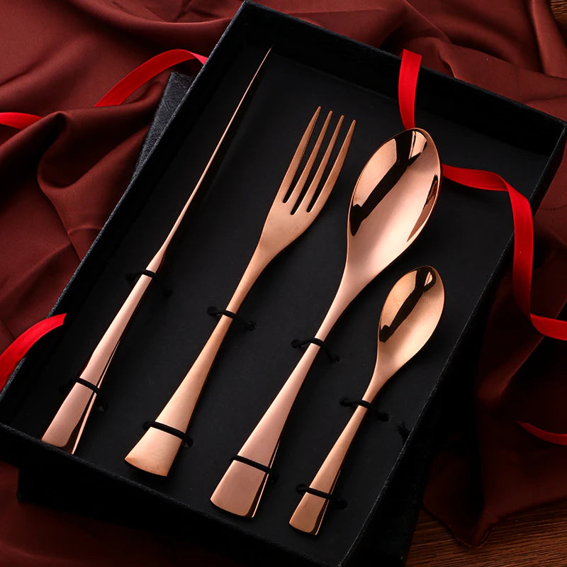 Luxura™ 4-Piece Elegant Cutlery Set with Premium Gift Box