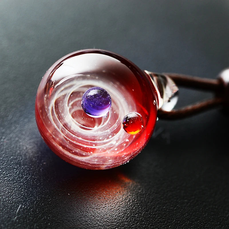 Cosmic Galaxy Glass Pendant Necklace