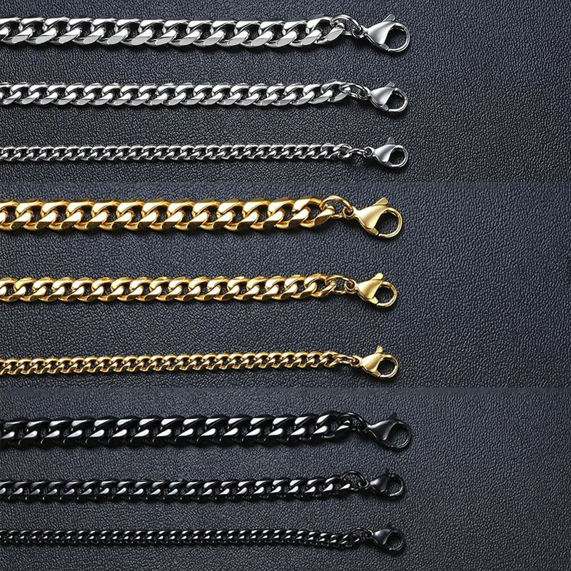3-11mm Miami Curb Chain Bracelet