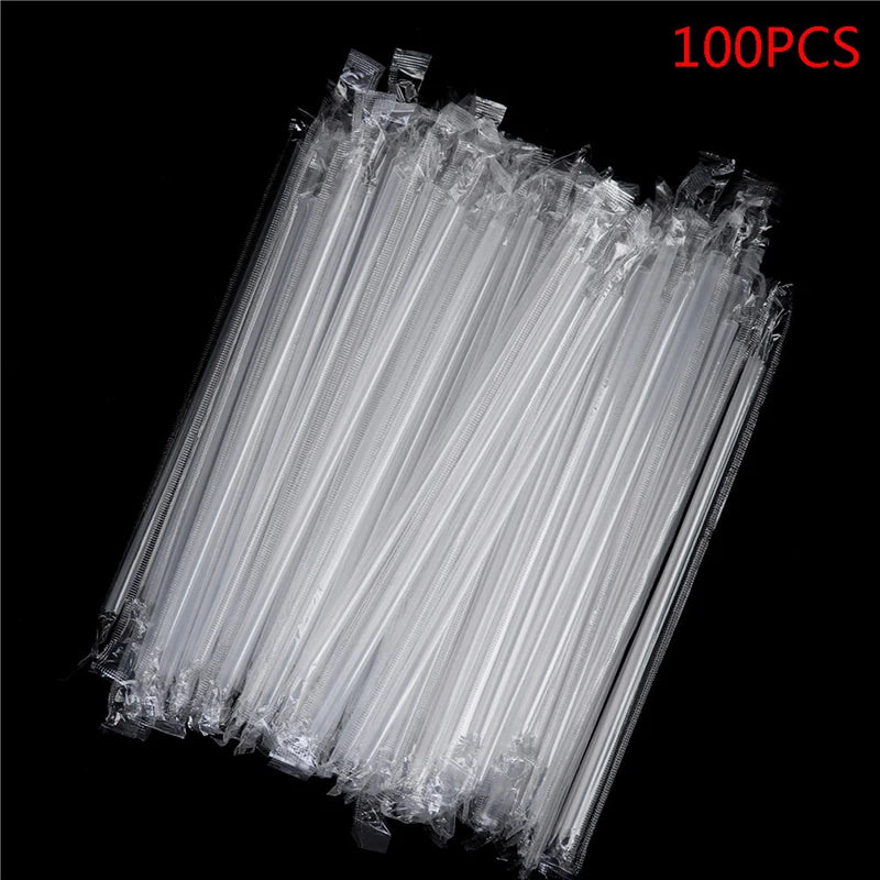 100 Plastic Drinking Straws