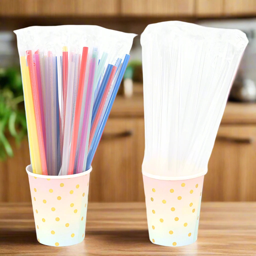 100 Plastic Drinking Straws