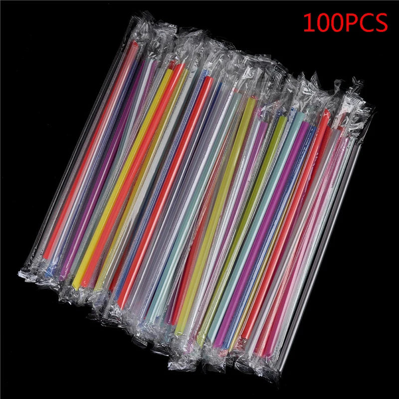 100 Plastic Drinking Straws