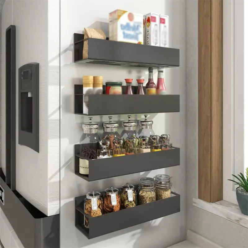 MagniShelf: Magnetic Fridge Spice Rack & Kitchen Organizer