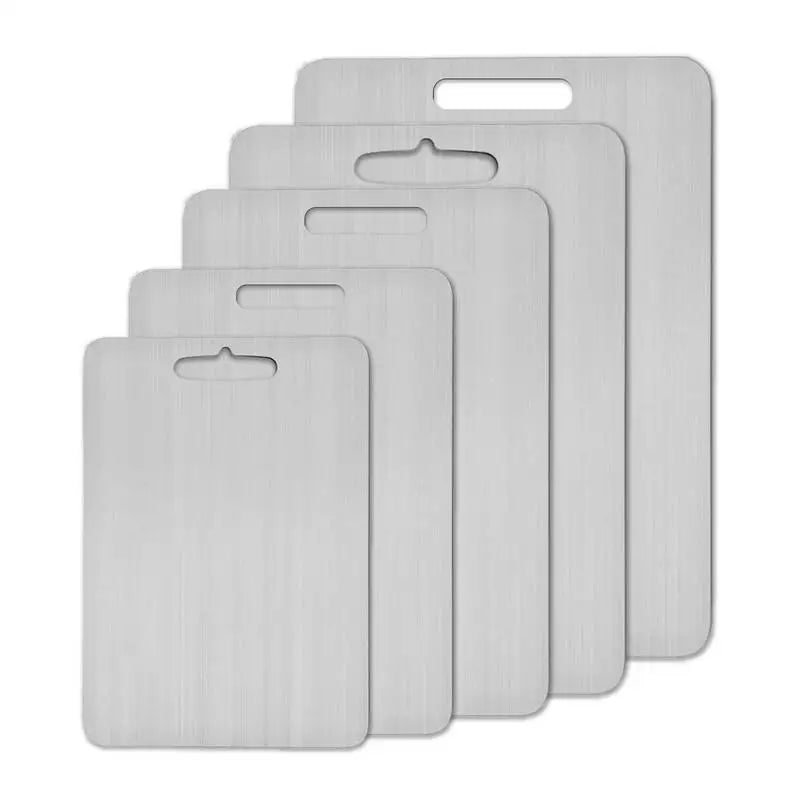 Premium Titanium Cutting Board - Double-Sided 304 Stainless Steel, Food Grade Kitchen Essential
