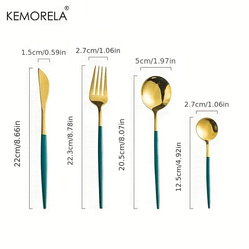 Elegance Golden Cutlery Set