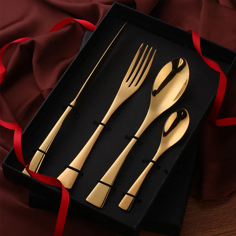 Luxura™ 4-Piece Elegant Cutlery Set with Premium Gift Box