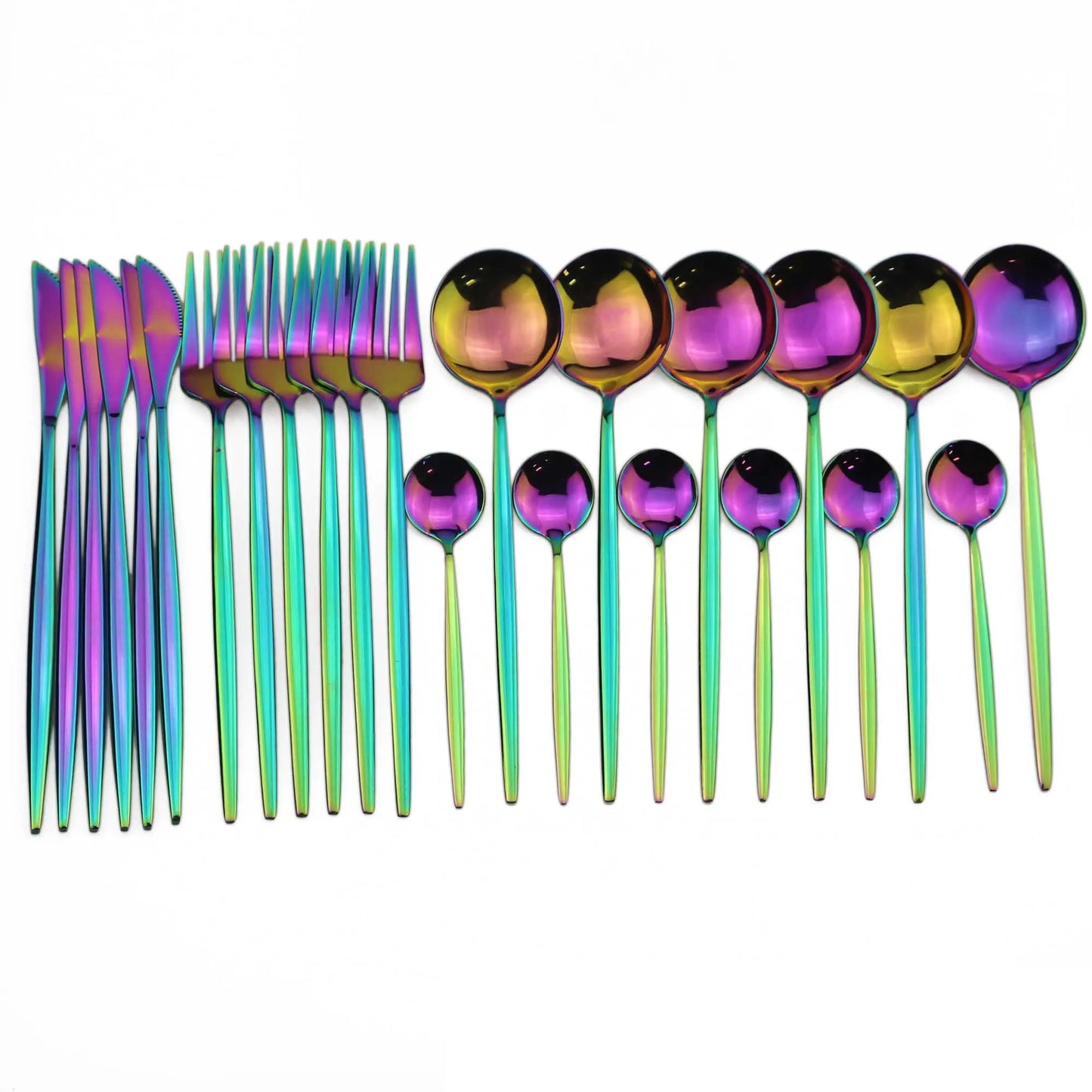 24-Piece Coloured Cutlery Set