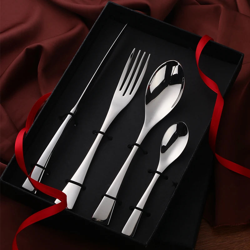 Luxura™ 4-Piece Elegant Cutlery Set with Premium Gift Box