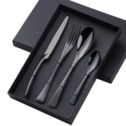 Luxura™ 4-Piece Elegant Cutlery Set with Premium Gift Box