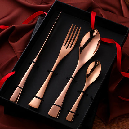 Luxura™ 4-Piece Elegant Cutlery Set with Premium Gift Box