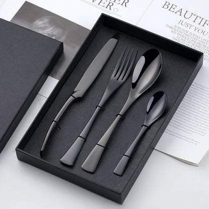 Luxura™ 4-Piece Elegant Cutlery Set with Premium Gift Box