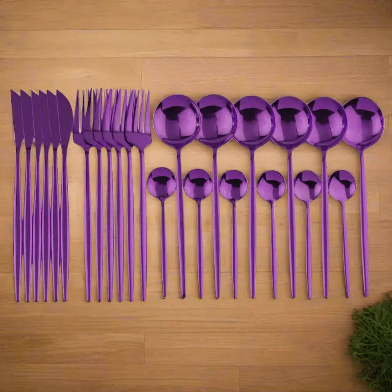 24-Piece Coloured Cutlery Set