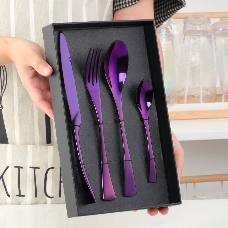 Luxura™ 4-Piece Elegant Cutlery Set with Premium Gift Box