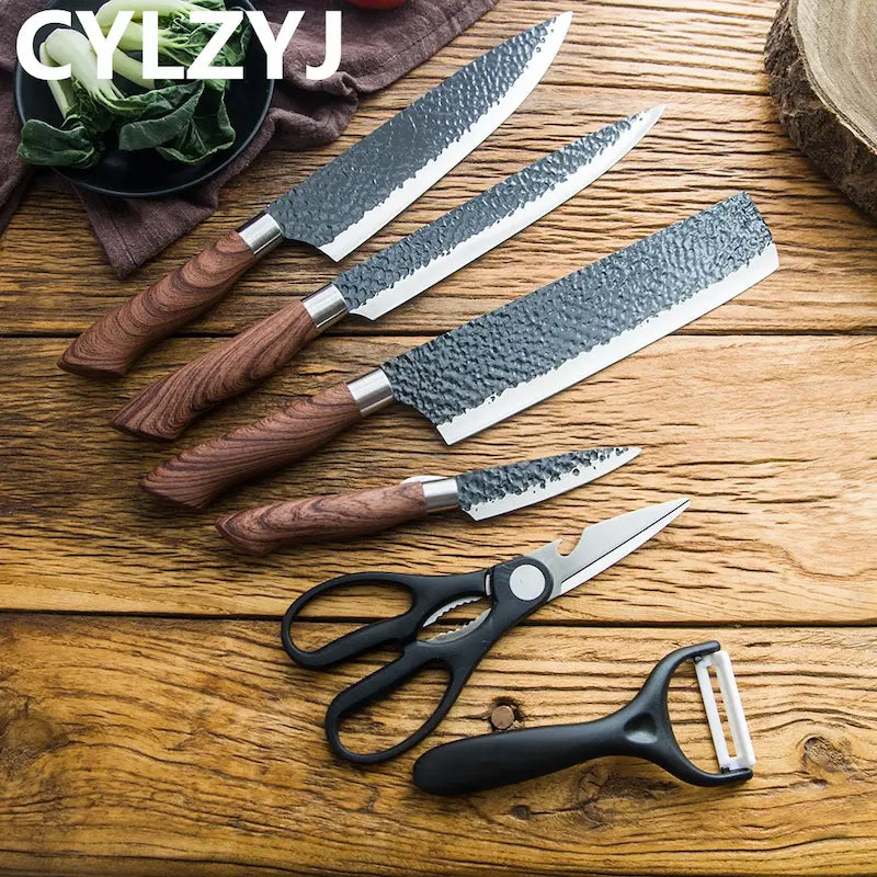 Forged Chefs Kitchen Knives Set