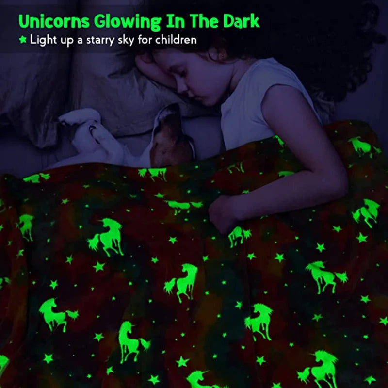 Glow-in-the-Dark Unicorn Blanket – Perfect Gift for Kids