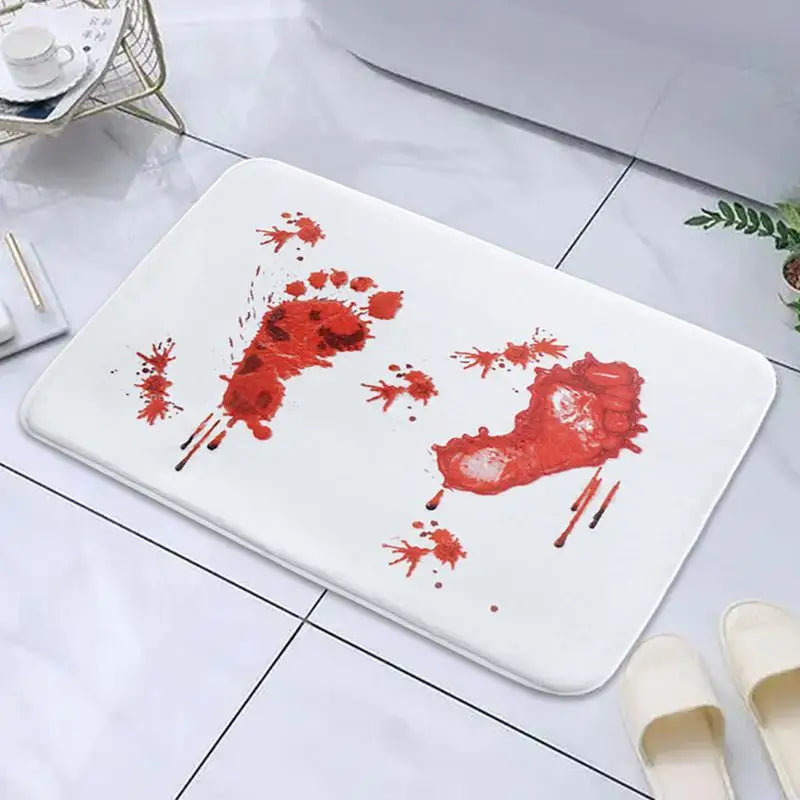 BloodyPrints™ Halloween Blood Bathroom Mat – Spooky Decor with a Twist