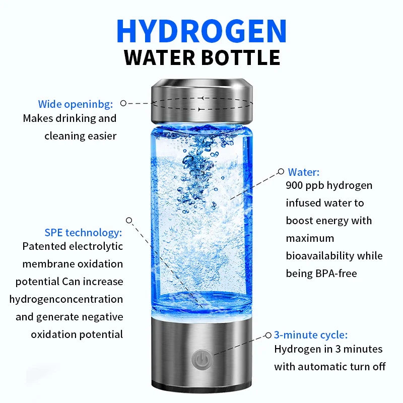 HydroVital™ 420ml Hydrogen-Rich Water Generator Bottle