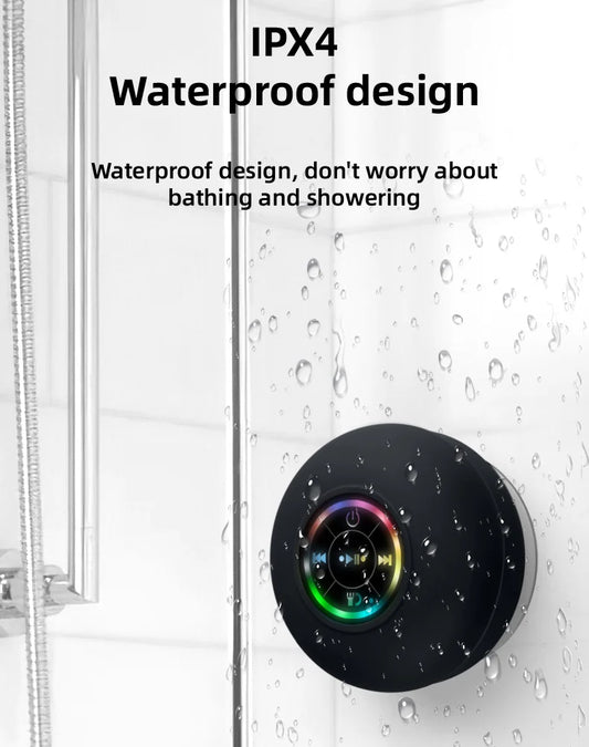 AquaSonic™ Mini Wireless Bluetooth Shower Speaker with LED Light