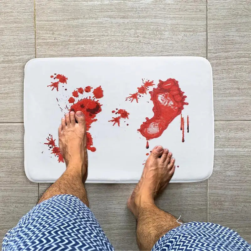 BloodyPrints™ Halloween Blood Bathroom Mat – Spooky Decor with a Twist