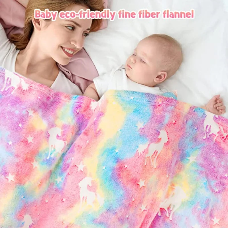 Glow-in-the-Dark Unicorn Blanket – Perfect Gift for Kids