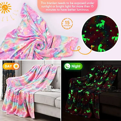 Glow-in-the-Dark Unicorn Blanket – Perfect Gift for Kids